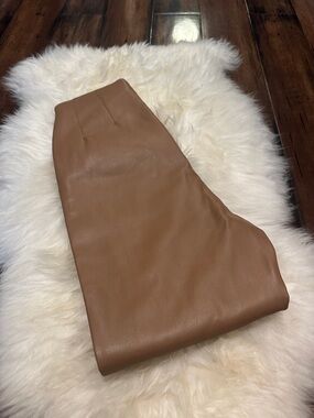 Faux Leather Camel Brown pants, NWOT